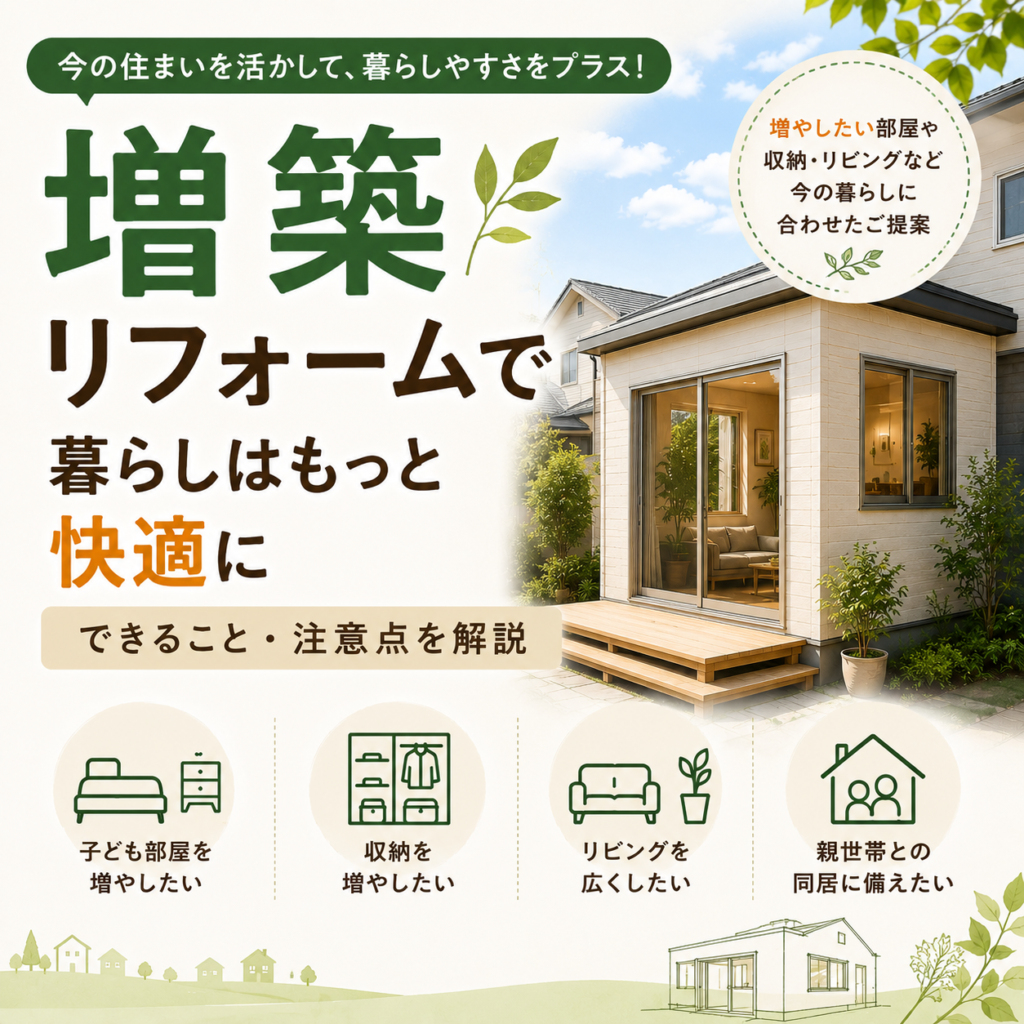 増築リフォームで暮らしの悩みを解決できる？できること・注意点・進め方を解説【帯広・十勝】